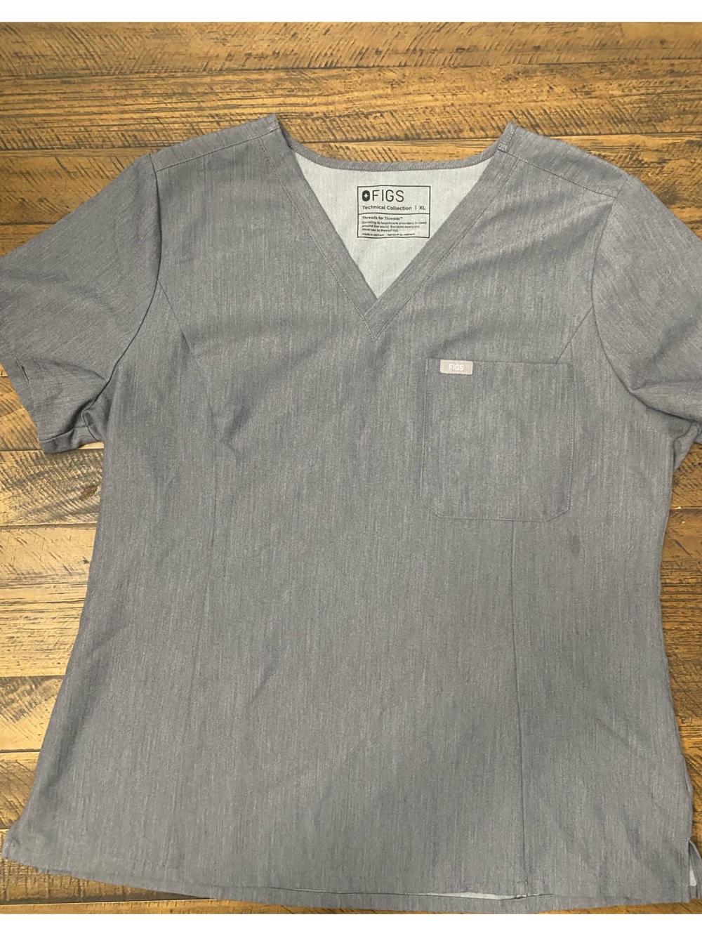 FIGS Women’s Light Gray V-Neck Scrub Top
